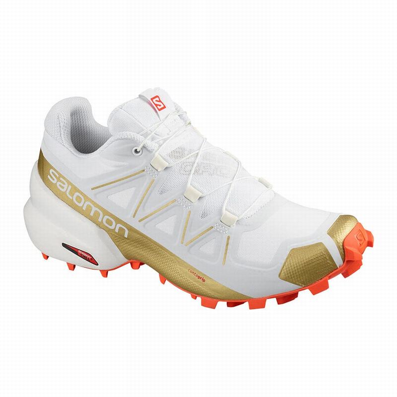 Salomon Israel SPEEDCROSS 5 GTS W - Womens Trail Running Shoes - White (WETG-83962)
